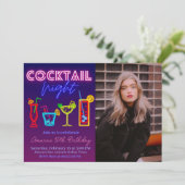 Coctail Night - Neon met Afbeelding Kaart (Staand voorkant)