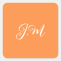Coctail Party Oranje effen kleur monogram initiale