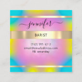 Coctail Pub Wine Restaurant Logo Holographic Drink Vierkante Visitekaartje (Achterkant)