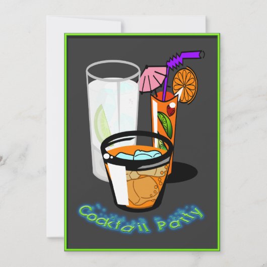 Coctails Cocktail Party-uitnodigingen Kaart (Voorkant)