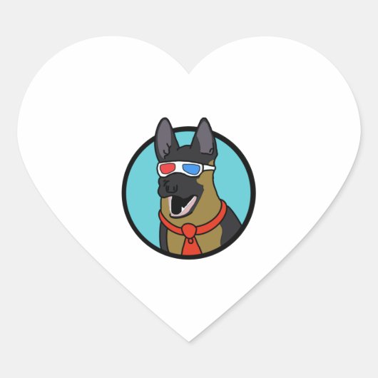 CoD German Shepherd Ik heb geen idee wat ik doe Hart Sticker (Voorkant)