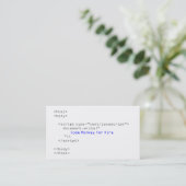 Code aap javascript visitekaartje (Staand voorkant)