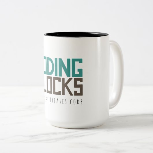 Code affeine Creëer Tweekleurige Koffiemok (Voorkant rechts)