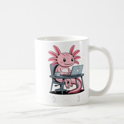 Code-alotl Funny Axolotl T-shirt voor programmeurs Koffiemok (Rechts)