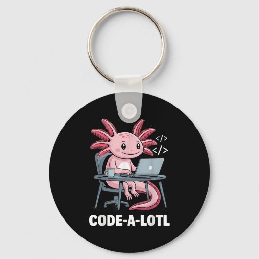 Code-alotl Funny Axolotl Tee For Programmers Sleutelhanger (Voorkant)