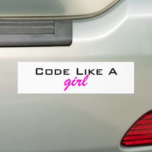 Code als een Girl Bumpersticker (Op auto)