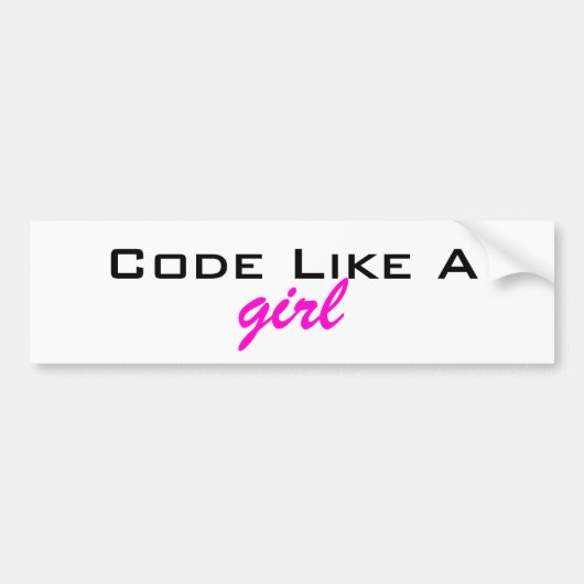 Code als een Girl Bumpersticker (Voorkant)