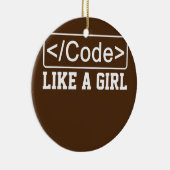 Code als een Girl Coder Programmer Keramisch Ornament (Rechts)