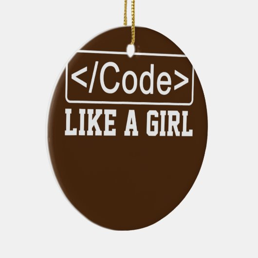 Code als een Girl Coder Programmer Keramisch Ornament (Rechts)