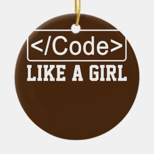 Code als een Girl Coder Programmer Keramisch Ornament (Voorkant)