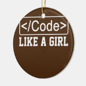 Code als een Girl Coder Programmer Keramisch Ornament (Links)