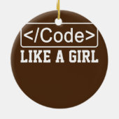 Code als een Girl Coder Programmer Keramisch Ornament (Achterkant)