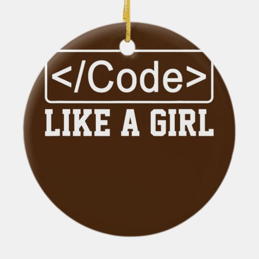 Code als een Girl Coder Programmer Keramisch Ornament (Achterkant)