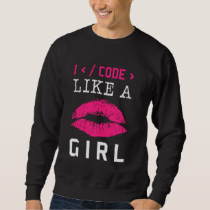 Code als een Girl Lips Coder Software C Trui