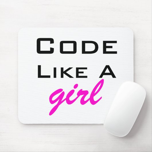 Code als een Girl Mousepad Muismat (Met muis)