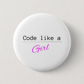 Code als een GIRL Ronde Button 5,7 Cm (Voorkant)