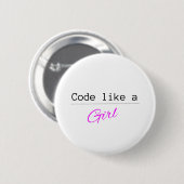 Code als een GIRL Ronde Button 5,7 Cm (Voorkant /achterkant)