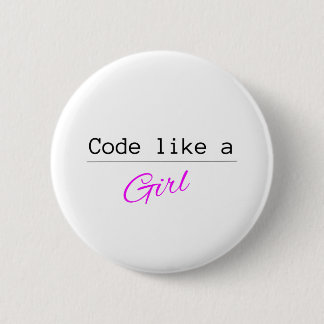 Code als een GIRL Ronde Button 5,7 Cm