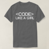 Code als een meisje - coder, geek, programmering t-shirt (Design voorkant)