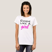 Code als een meisje t-shirt (Voorkant volledig)