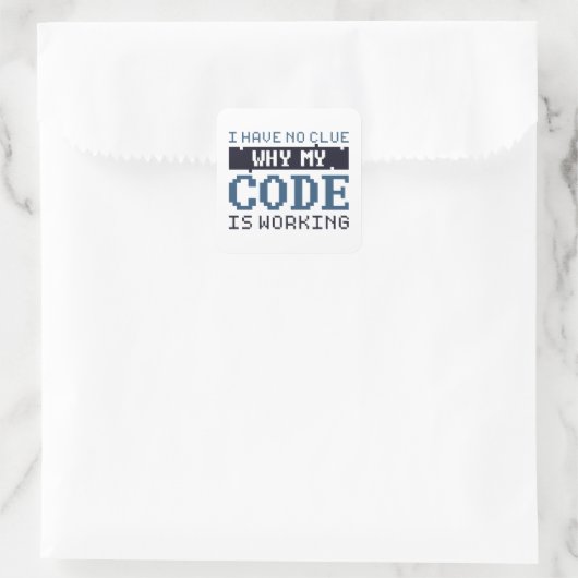Code-bewerking Vierkante Sticker (Tas)