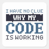 Code-bewerking Vierkante Sticker (Voorkant)