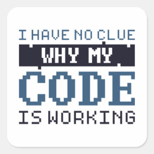 Code-bewerking Vierkante Sticker