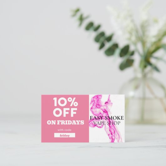 Code bijzondere vorm van vrijdentekort visitekaartje (Staand voorkant)