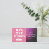 Code bijzondere vorm van vrijdentekort visitekaartje (Staand voorkant)