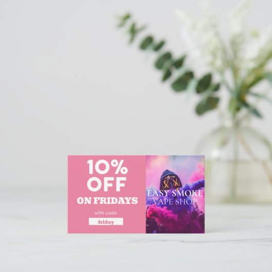 Code bijzondere vorm van vrijdentekort visitekaartje (Staand voorkant)