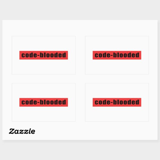 Code-bloedig Rechthoekige Sticker (Vel)
