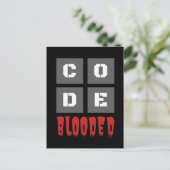 CODE Blooded Coded Computer Programmer Funny Briefkaart (Staand voorkant)