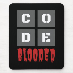 CODE Blooded Coded Computer Programmer Funny Muismat
