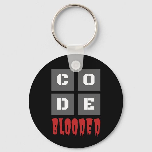 CODE Blooded Coded Computer Programmer Funny Sleutelhanger (Voorkant)