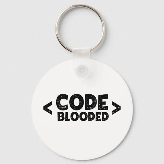 Code Blooded Hacker Programmer Humor Sleutelhanger (Voorkant)