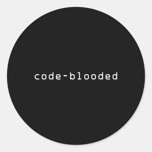 Code-Blooded Programmeringscodage Codage Ronde Sticker (Voorkant)