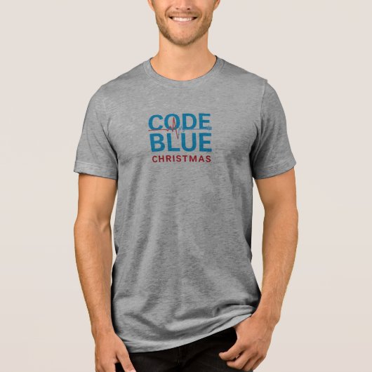 Code Blue Kerst T-Shirt - Grappige ICU Verpleegste (Voorkant)