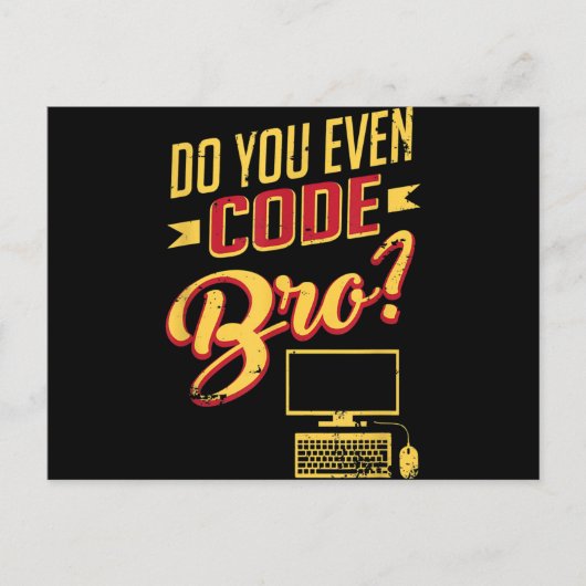 Code Bro Funny Software Engineer Aankondigingskaart (Voorkant)