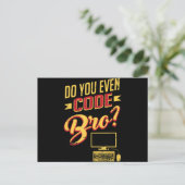 Code Bro Funny Software Engineer Aankondigingskaart (Staand voorkant)