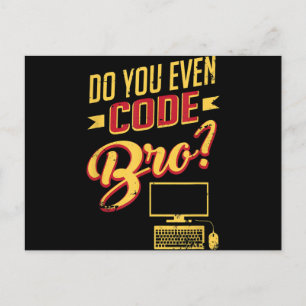 Code Bro Funny Software Engineer Briefkaart