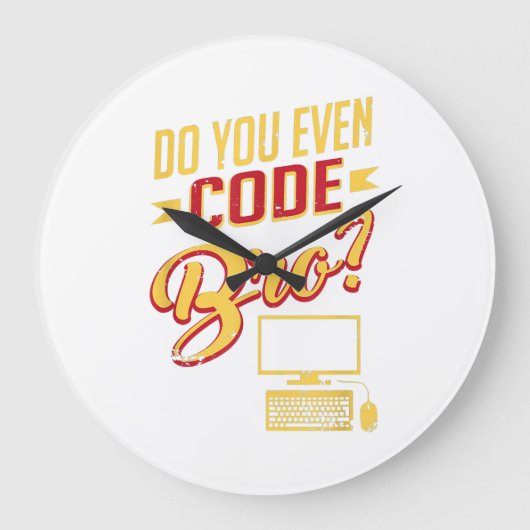 Code Bro Funny Software Engineer Grote Klok (Voorkant)