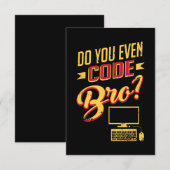 Code Bro Funny Software Engineer Informatiekaartje (Voorkant / Achterkant)