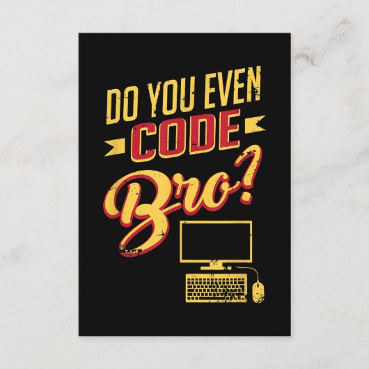 Code Bro Funny Software Engineer Informatiekaartje (Voorkant)