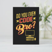 Code Bro Funny Software Engineer Informatiekaartje (Staand voorkant)