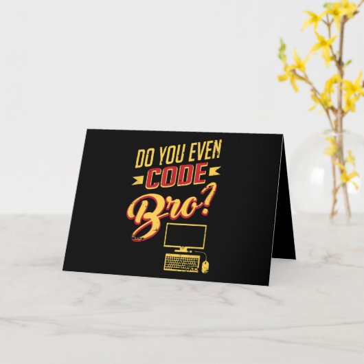 Code Bro Funny Software Engineer Kaart (Gele Bloem)