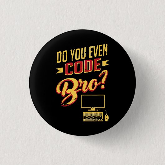 Code Bro Funny Software Engineer Ronde Button 3,2 Cm (Voorkant)