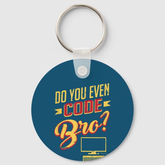 Code Bro Funny Software Engineer Sleutelhanger (Voorkant)