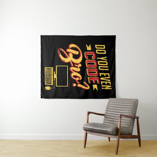 Code Bro Funny Software Engineer Wandkleed (In Situ (horizontaal))