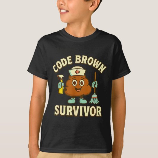 Code Brown Overlevende Grappige Verpleegster Cna M T-shirt (Voorkant)