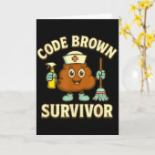 Code Brown Overlever Funny Verpleegster Cna Medisc Kaart (Gele Bloem)